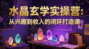 水晶玄学实操营：从兴趣到收入的闭环打造课-网赚项目众筹网