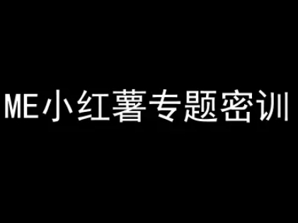 ME小红薯专题密训-小红书电商教程-网赚项目众筹网