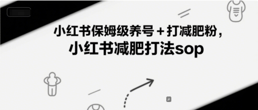 小红书保姆级养号+打减肥粉，小红书减肥打法sop-网赚项目众筹网