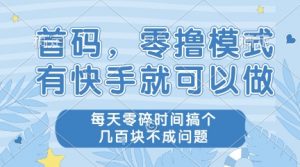 首码,零撸模式,有快手就可以做,每天零碎时间搞个几张不成问题【揭秘】-网赚项目众筹网
