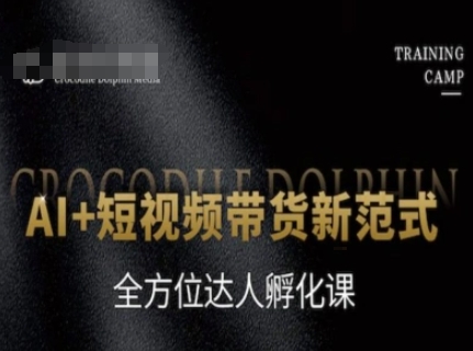 AI+短视频带货新范式，全方位达人孵化课-网赚项目众筹网