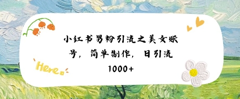 小红书男粉引流项目之美女账号6，简单制作，条条爆款原创，不违规-网赚项目众筹网