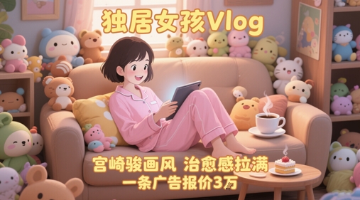 单个账号涨粉71W！用AI制作独居女孩Vlog，宫崎骏画风，治愈感拉满，一条广告报价3W-网赚项目众筹网