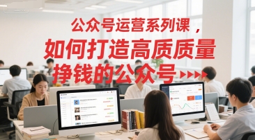 公众号运营系列课，如何打造高质量挣钱的公众号-网赚项目众筹网