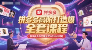 拼多多高阶打造爆款全套课程,解决拼多多店铺运营中99%的问题-网赚项目众筹网