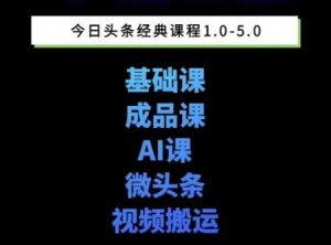 头条图文课1-5期教你头条图文写作、微头条、视频搬运变现,适合新手快速起号玩法-网赚项目众筹网