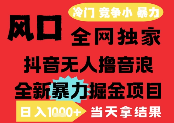 25年6月高爆抖音无人直播最新撸音浪掘金项目，解放双手小白可做，无脑日入1k+，门槛低【揭秘】-网赚项目众筹网