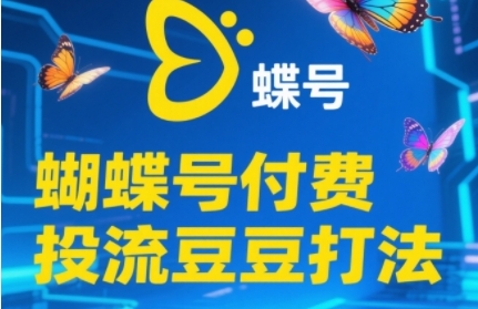 2025蝴蝶号付费投流豆豆打法，助新手快速掌握付费流量撬动自然流的核心玩法-网赚项目众筹网