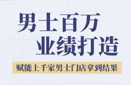 2025男士美业百万业绩打造，赋能上千家男士门店拿到结果-网赚项目众筹网