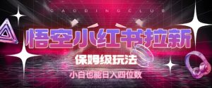 悟空小红书拉新,保姆级玩法,小白也能日入四位数-网赚项目众筹网