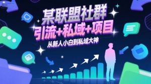 某联盟社群,引流+私域+项目,从新人小白到私域大神-网赚项目众筹网