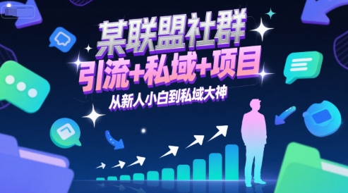 某联盟社群，引流+私域+项目，从新人小白到私域大神-网赚项目众筹网