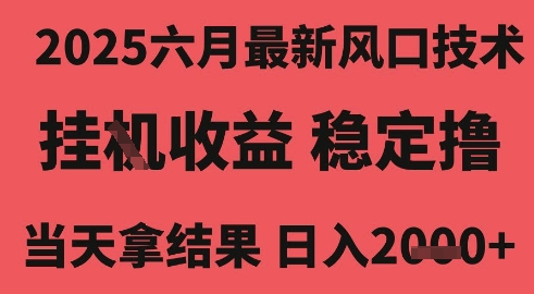 2025六月最新风口技术，无人挂G撸礼物，长期稳定 一个小时收益2k+，小白当天拿结果【揭秘】-网赚项目众筹网