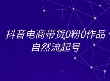 抖音电商带货0粉0作品自然流起号，抖音电商教程-网赚项目众筹网