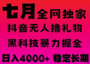 7月最新风口抖音无人直播撸音浪掘金,黑科技全自动运行,长期稳定,日入1k+,可批量收益翻倍【揭秘】-网赚项目众筹网