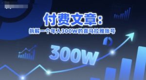 付费文章:拆解一个年入300W的喜马拉雅账号-网赚项目众筹网