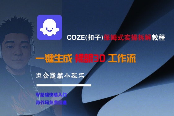 COZE(扣子)保姆式实操拆解教程，一键生成裸眼3D工作流，内合隐藏小技巧-网赚项目众筹网