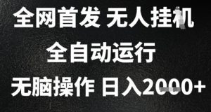 2025首发无人挂G项目,日入2k+,全自动运行,无脑操作,长期稳定 小白可玩【揭秘】-网赚项目众筹网