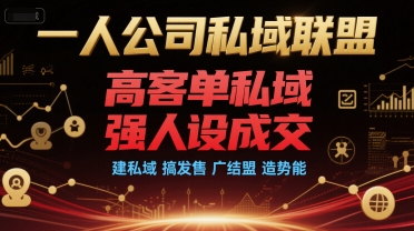 一人公司私域联盟，高客单私域，强人设成交，建私域 搞发售 广结盟 造势能-网赚项目众筹网