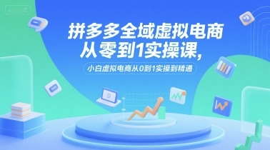 拼多多全域虚拟电商从零到1实操课，小白虚拟电商从0到1实操到精通-网赚项目众筹网
