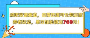 减肥食谱赛道,自带热度可长期运营,养老玩法,单日轻松搞定769-网赚项目众筹网