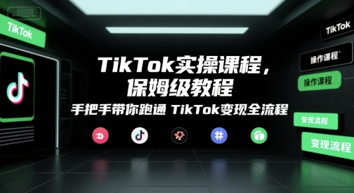TikTok实操课程，保姆级教程，手把手带你跑通TikTok变现全流程-网赚项目众筹网