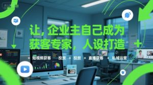 让企业主自己成为获客专家,人设打造+短视频获客+投放+直播获客+私域运营-网赚项目众筹网