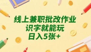 线上兼职批改作业,识字就能玩,日入5张+【揭秘】-网赚项目众筹网