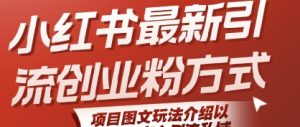 小红书最新引流创业粉方式,项目图文玩法介绍以及如何安全倒流私域-网赚项目众筹网