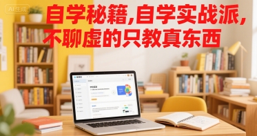 自学秘籍，自学实战派，不聊虚的只教真东西-网赚项目众筹网