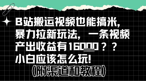 b站掘金计划？搬运视频也能挣拉新的收益，小白应该怎么玩！-网赚项目众筹网