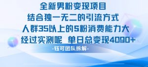 全新男粉变现项目引流人群35以上的男粉消费能力大 经过实测单日变现1k+-网赚项目众筹网