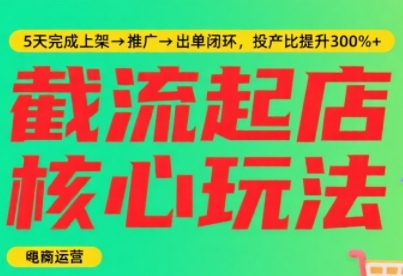 淘宝截流快速起店玩法，掌握暴力快速起店的流程，5天完成上架-推广-出单闭环-网赚项目众筹网