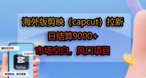 海外版剪映(capcut)拉新,日结算1k+,市场空白,风口项目-网赚项目众筹网