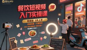 餐饮短视频入门实操课,引爆同城流量,打爆单店-网赚项目众筹网