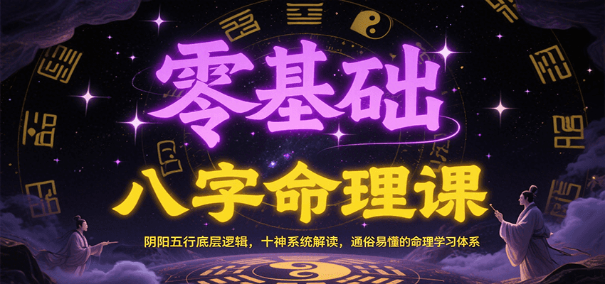 零基础八字命理课：阴阳五行底层逻辑，十神系统解读，通俗易懂的命理学习体系-网赚项目众筹网