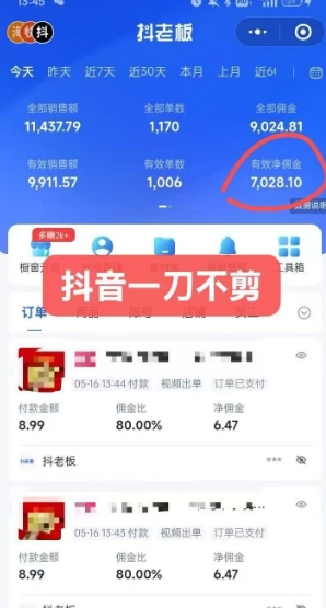 抖音短视频一刀不剪带货，不剪辑，不直播，每天发个视频，等着出单获取带货佣金-网赚项目众筹网