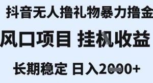 最新风口抖音无人暴力撸金技术,不违规不封号,一个小时收益2k+,小白当天拿结果【揭秘】-网赚项目众筹网