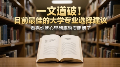 付费文章：一文道破！目前最佳的大学专业选择建议，看完你就心里彻底踏实明朗了-网赚项目众筹网