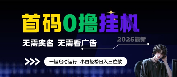 首码0撸全自动挂G项目，无需实名无需看广告，小白轻松日入3位数，多号短阵收益无上限【揭秘】-网赚项目众筹网