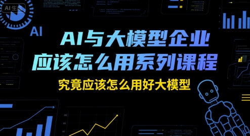 AI与大模型企业应该怎么用系列课程，究竟应该怎么用好大模型-网赚项目众筹网