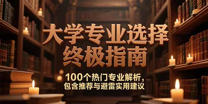 付费文：大学专业选择终极指南,100个热门专业解析,包含推荐与避雷实用建议-网赚项目众筹网
