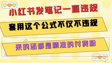 小红书发笔记一直违规，套用这个公式不仅不违规，来的还都是精准的付费粉-网赚项目众筹网