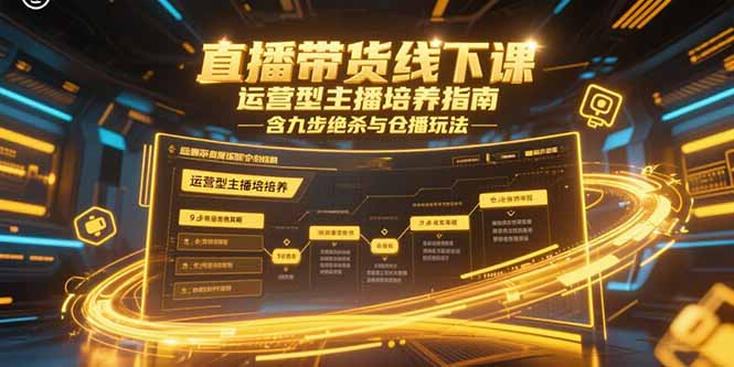 直播带货线下课，运营型主播培养指南，含九步绝杀与仓播玩法-网赚项目众筹网