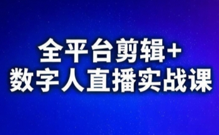 视频号、快手、抖音全平台剪辑+数字人直播实战课(更新6月)​-网赚项目众筹网
