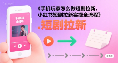 手机玩家怎么做短剧拉新，小红书短剧拉新实操全流程-网赚项目众筹网