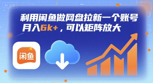 利用闲鱼做网盘拉新一个账号，月入6k+，可以矩阵放大-网赚项目众筹网