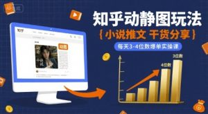 小说推文干货分享之知乎动静图玩法,每天3-4位数爆单实操课-网赚项目众筹网