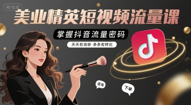 美业精英短视频流量课，掌握抖音流量密码，天天有询单，条条有转化-网赚项目众筹网