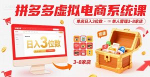 拼多多虚拟电商系统课,单店日入3位数,单人可管理3-8家店【附货源】-网赚项目众筹网